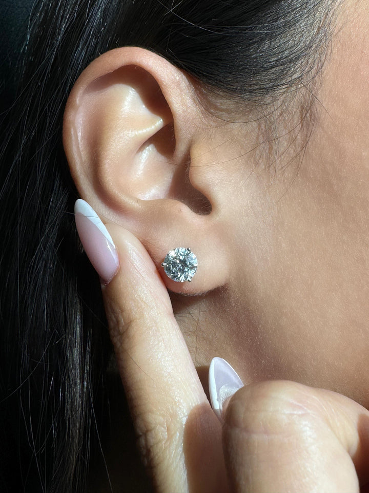 Martini Set Natural Diamond Studs, White Gold