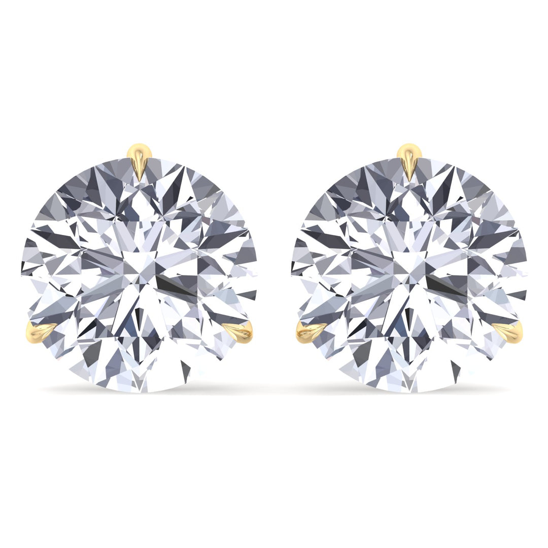 Martini Set Natural Diamond Studs, Yellow Gold