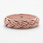 Men's Woven Braided Solid Gold Band RG 2