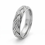 Men's Woven Braided Solid Gold Band WG