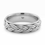 Men's Woven Braided Solid Gold Band WG 2