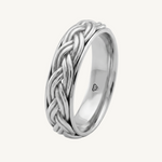 Men's Woven Braided Solid Gold Band