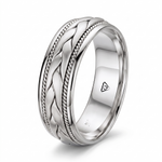 Classic Men's Braided Solid Gold Band WG