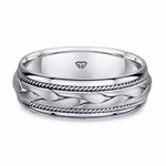 Classic Men's Braided Solid Gold Band WG 2