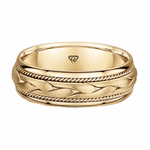 Classic Men's Braided Solid Gold Band YG 2