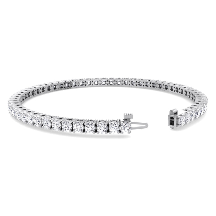 Men's Diamond Tennis Bracelet 14K Solid White Clasp