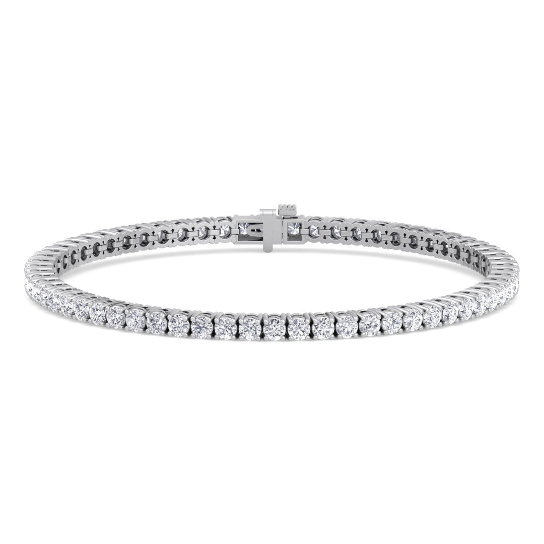 Men's Diamond Tennis Bracelet 14K Solid White Gold