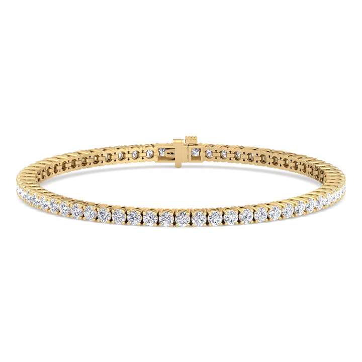 Men's Diamond Tennis Bracelet 14K Solid Yellow Gold