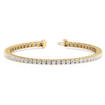 Men's Diamond Tennis Bracelet 14K Solid Yellow Open Clasp