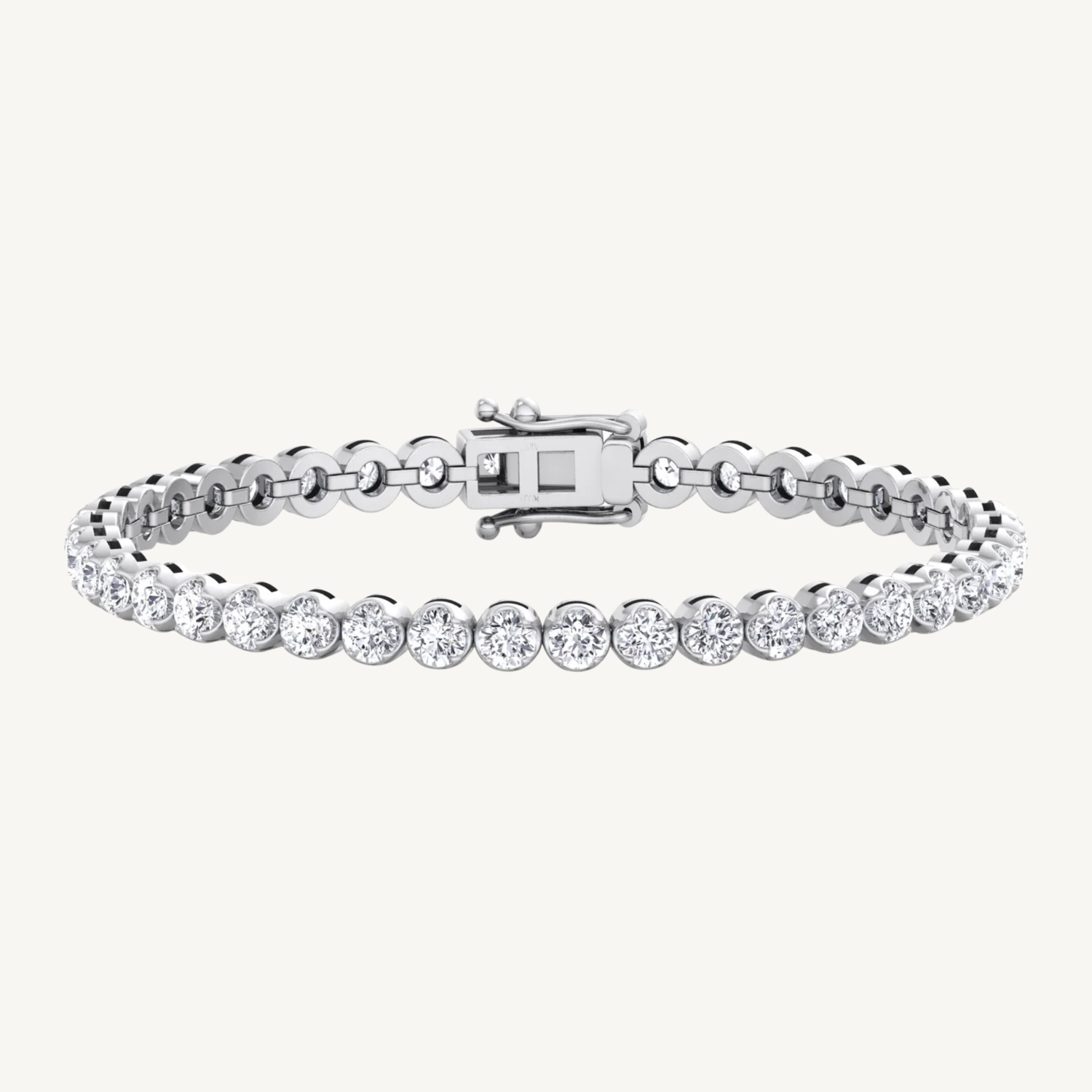Crown Prong Natural Diamond Tennis Bracelet 14K Solid Gold