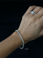 14K gold natural diamond tennis bracelet crown prong