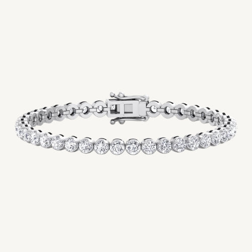 Crown Prong Natural Diamond Tennis Bracelet 14K Solid Gold