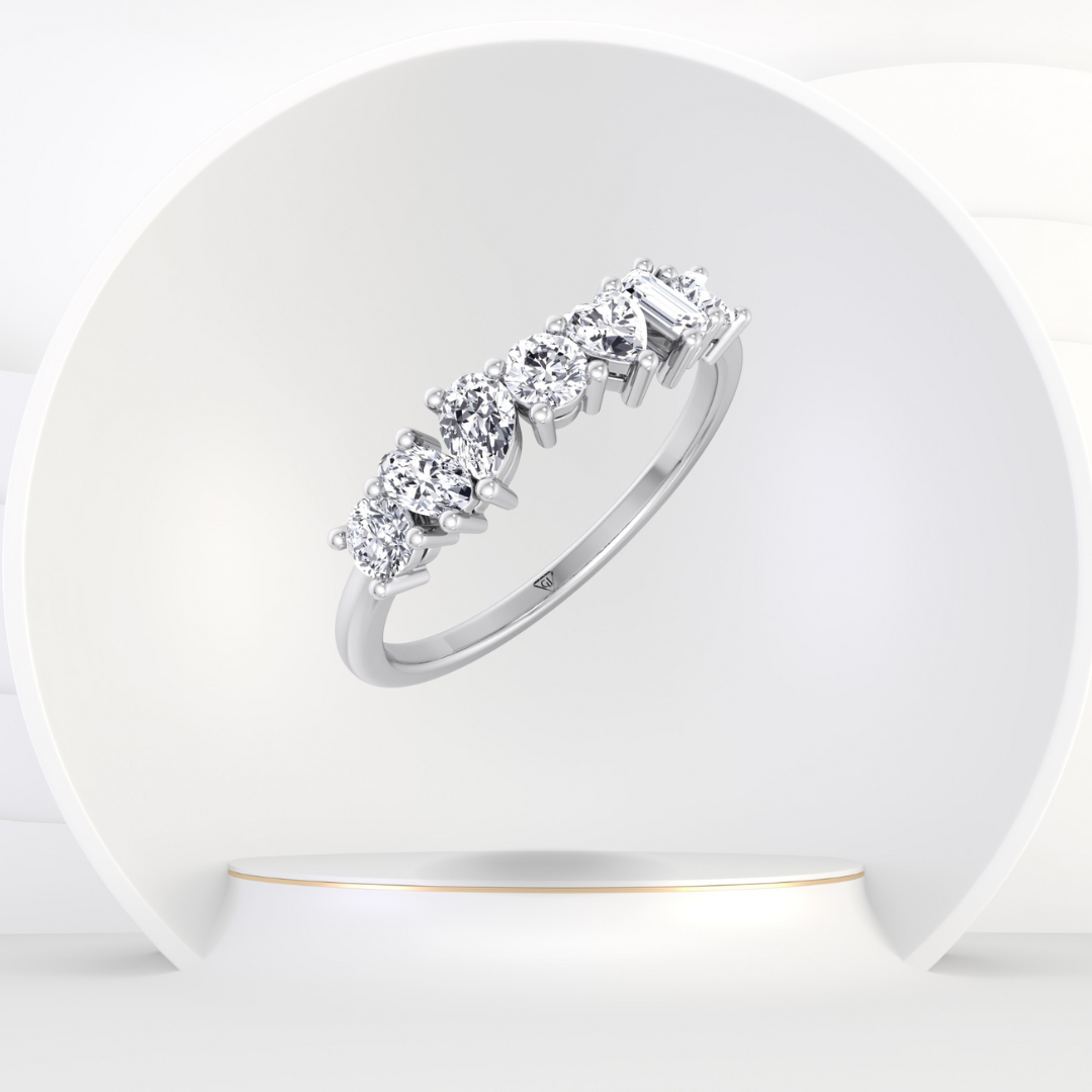 Multi Shape Half Way Natural Diamond Eternity Band