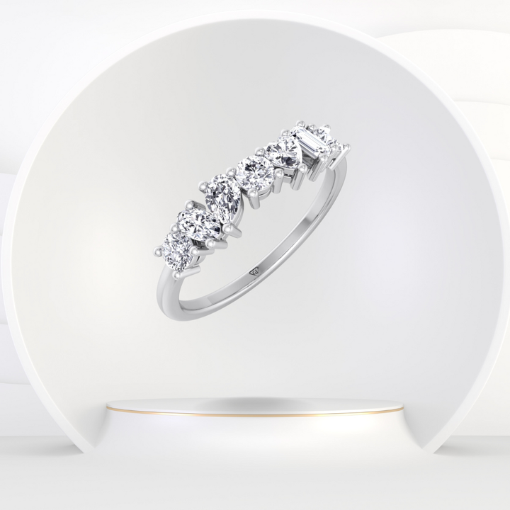 Multi Shape Half Way Natural Diamond Eternity Band