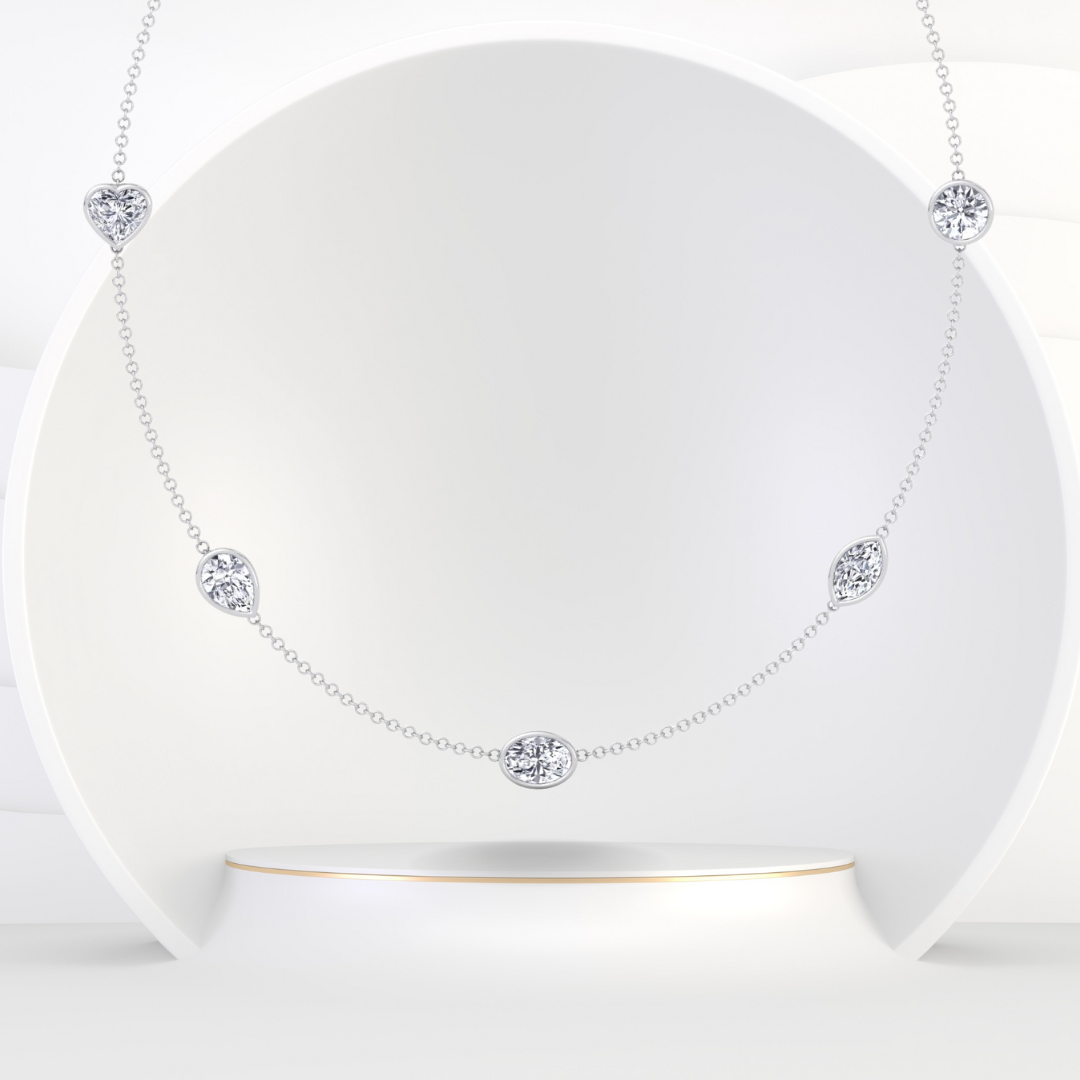 Multi Shape Natural Diamonds By The Yard Necklace