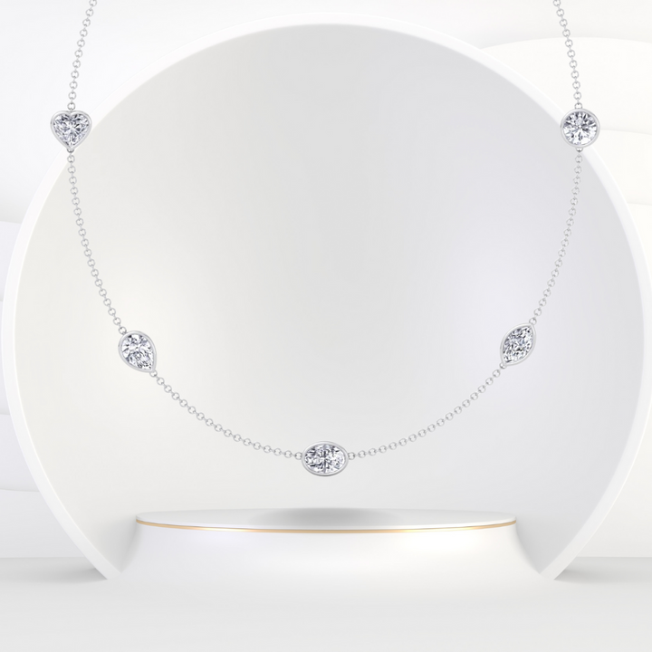 Multi Shape Natural Diamonds By The Yard Necklace