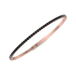 Natural Black Diamond Bangle 14K Rose Gold