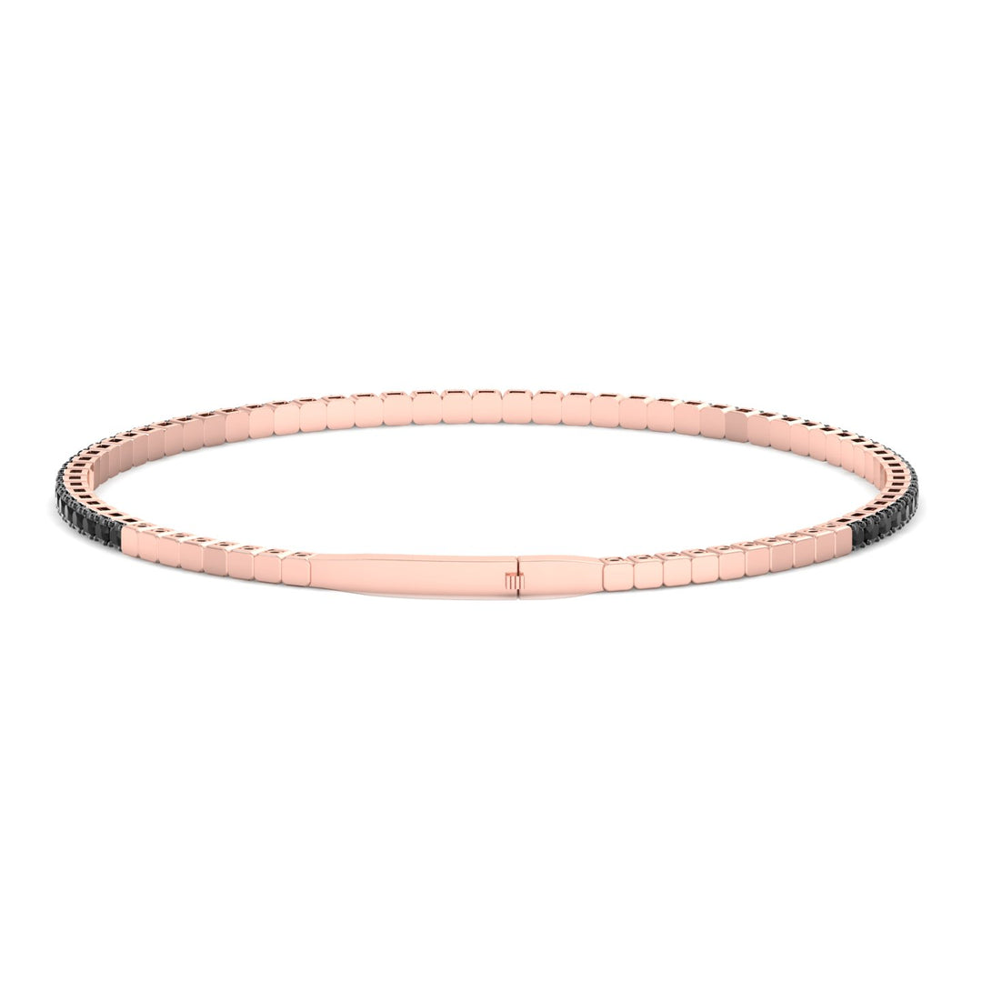 Natural Black Diamond Bangle Rose Gold