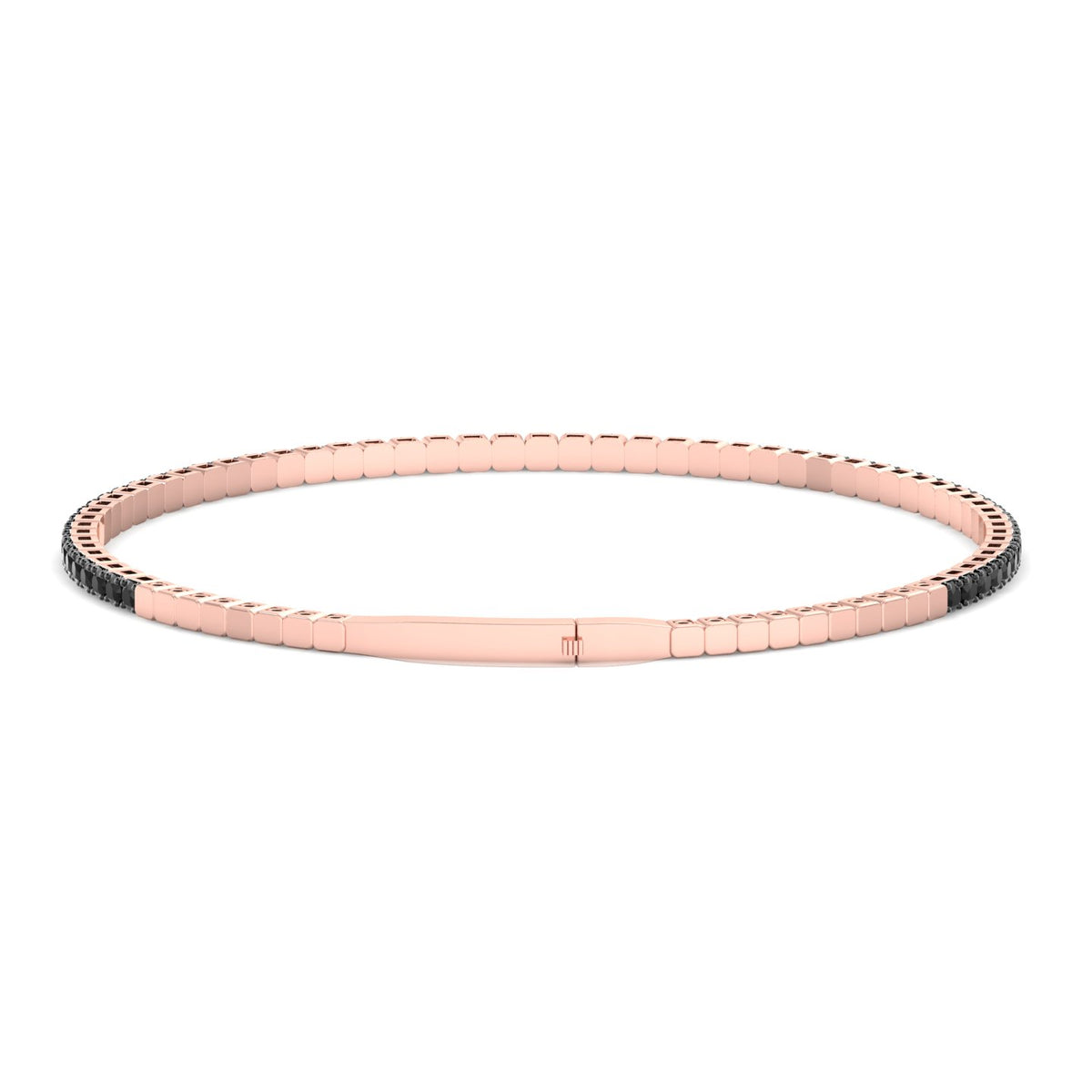 Natural Black Diamond Bangle Rose Gold