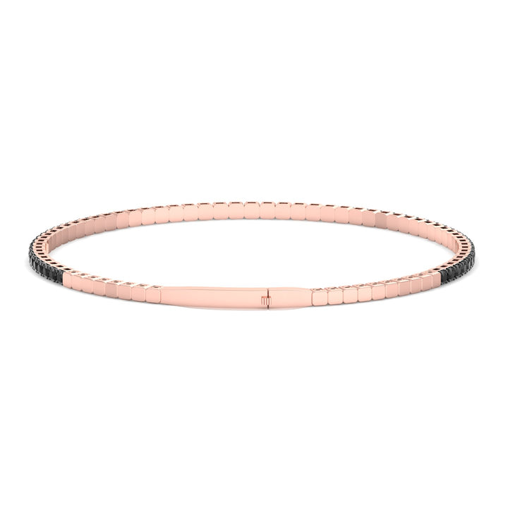 Natural Black Diamond Bangle Rose Gold