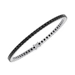 Natural Black Diamond Tennis Bracelet in 14K White Gold, Top Down