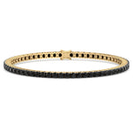 Natural Black Diamond Tennis Bracelet in 14K Yellow Gold, Front