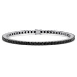 Natural Black Diamond Tennis Bracelet in Platinum, Front