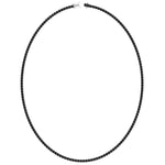 Natural Black Diamond Tennis Necklace 4-Prong-14K White, Profile