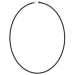 Natural Black Diamond Tennis Necklace 4-Prong 14K Rose, Profile