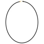 Natural Black Diamond Tennis Necklace 4-Prong 14K Yellow, Profile
