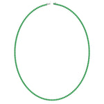 Natural Green Emerald Tennis Necklace White, Profile