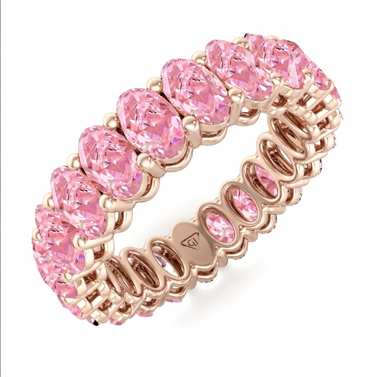 Oval Shape Pink Sapphire Eternity Band RG