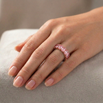 Oval Shape Pink Sapphire Eternity Band RG lifestyle