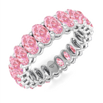 Oval Shape Pink Sapphire Eternity Band WG 2
