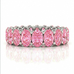 Oval Shape Pink Sapphire Eternity Band WG 3
