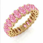 Oval Shape Pink Sapphire Eternity Band YG