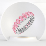 Oval Shape Pink Sapphire Eternity Band WG