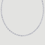 Oval Shape East to West Natural Diamond Tennis Necklace