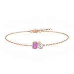 RG Natural Pink Sapphire Emerald & Diamond Pear Shape 