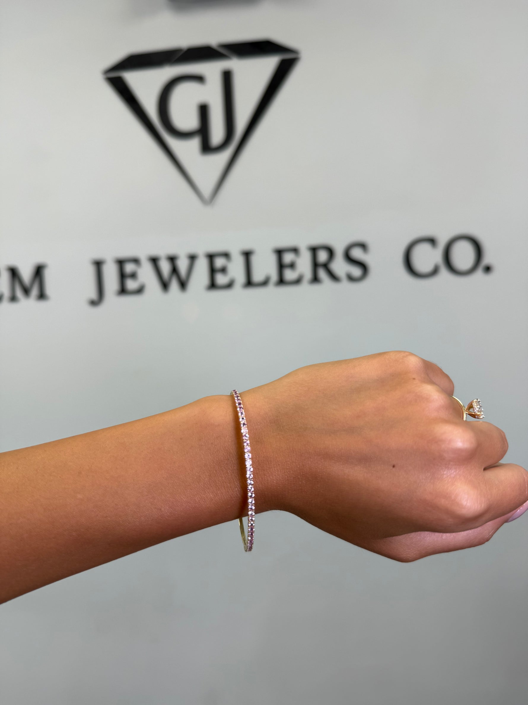 Flexible Natural Pink Sapphire Bangle Lifestyle 1.1