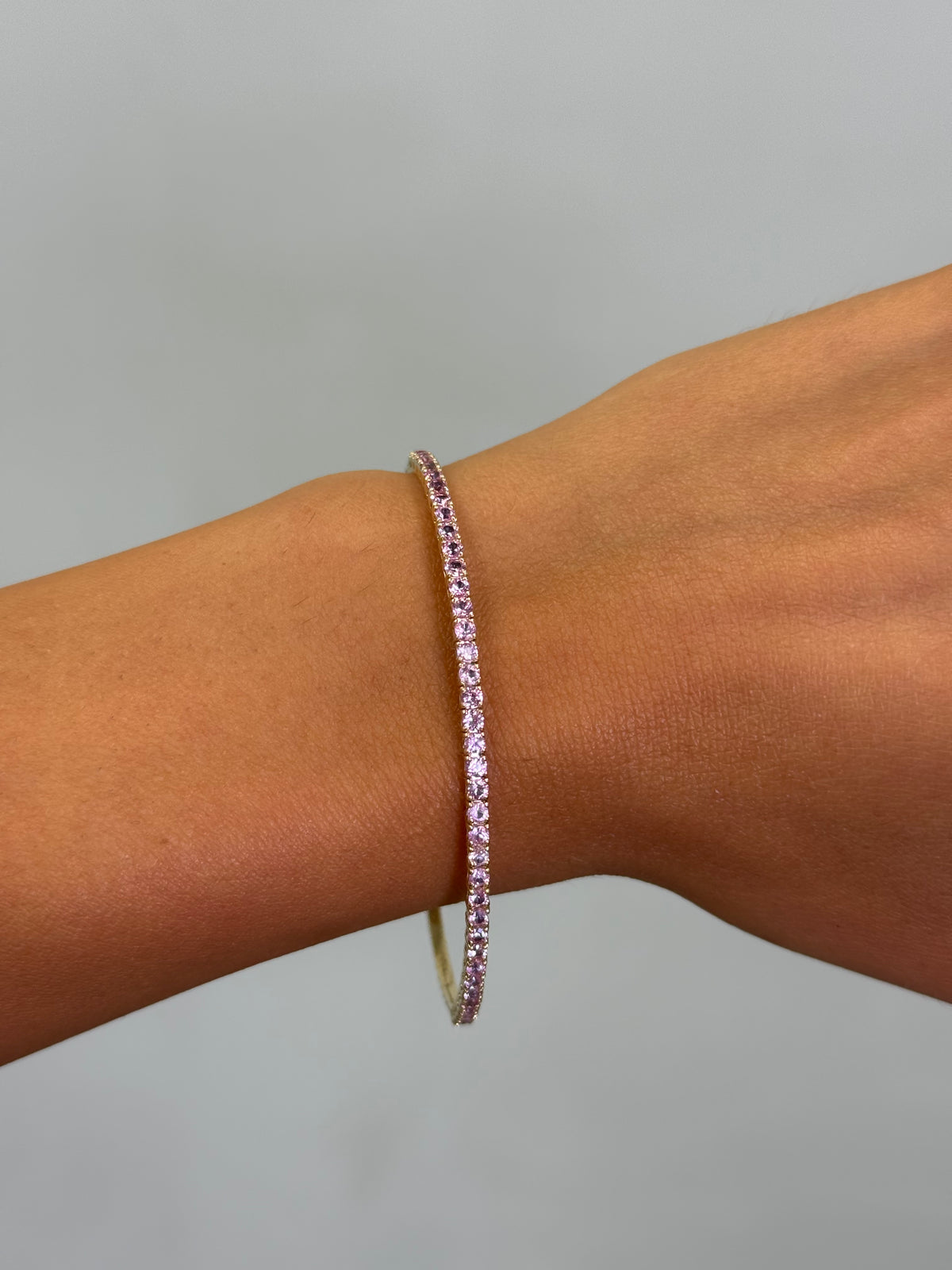Flexible Natural Pink Sapphire Bangle Lifestyle 