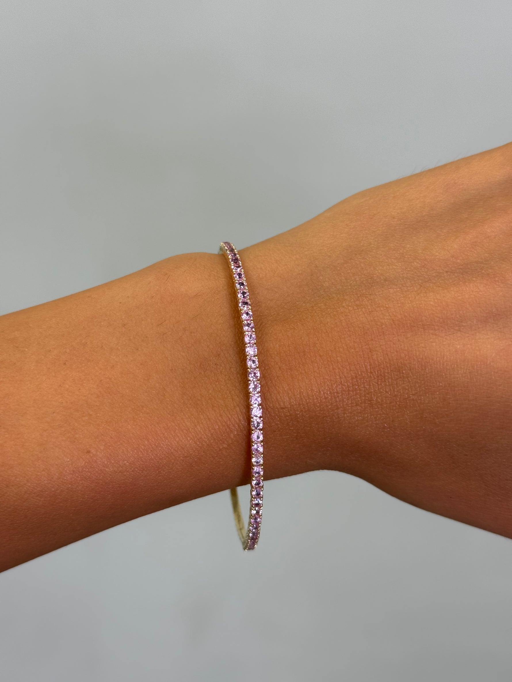Flexible Natural Pink Sapphire Bangle Lifestyle 