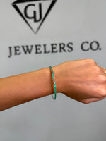 Flexible Natural Green Emerald Bangle 14K lifestyle 1.1