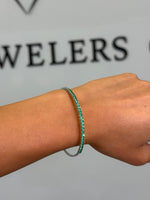 Flexible Natural Green Emerald Bangle 14K lifestyle 3