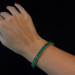 15CT Emerald Cut Natural Green Emerald Tennis Bracelet Solid Gold Lifestyle