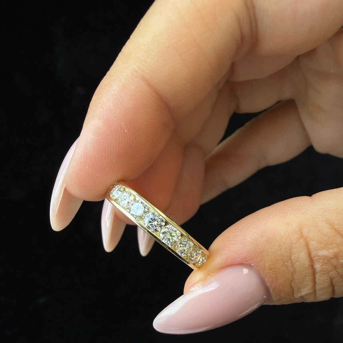 Venti - Channel Set Round Diamond Eternity Band Lifestyle
