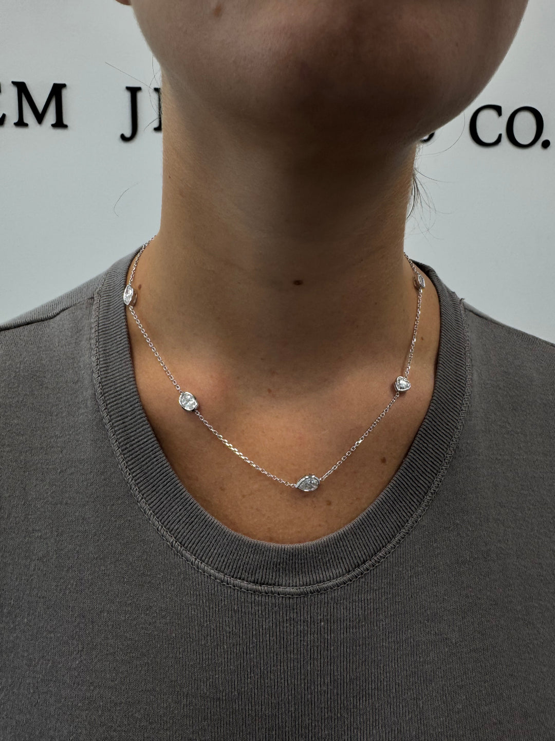 1.40CT T.W. Multi Shape Natural Diamonds By The Yard Necklace