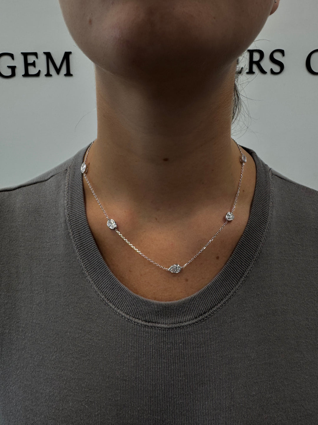 1.40CT T.W. Multi Shape Natural Diamonds By The Yard Necklace
