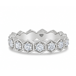 Honeycomb Round Cut Natural Diamond Eternity Band white 2