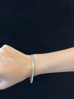 Square cut natural diamond tennis bracelet 14K gold